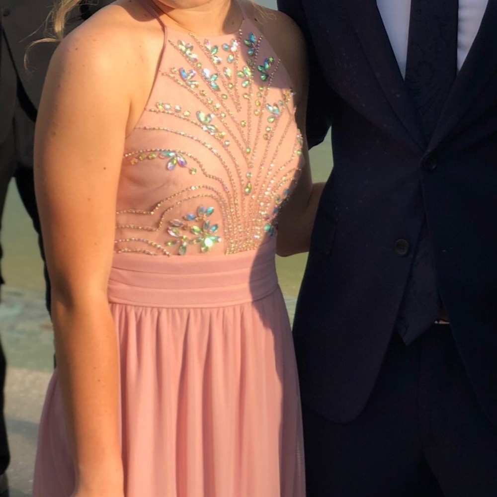 Prom dress pink / jeweled